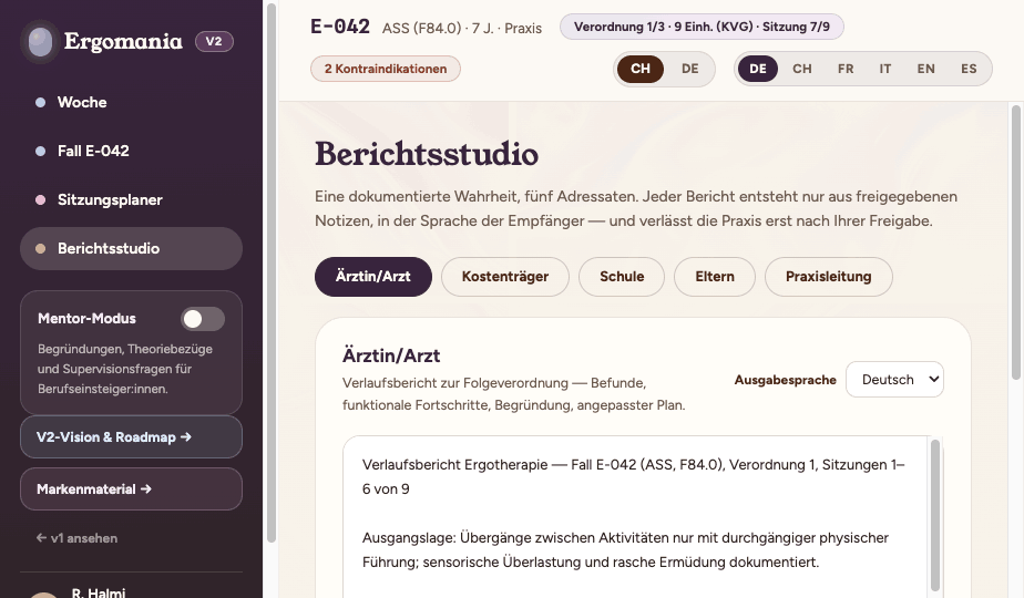 Ergomania Berichtsstudio
