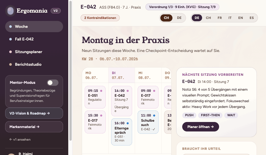 Ergomania Wochenansicht